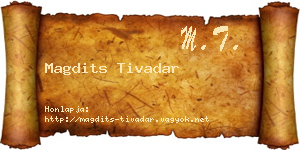 Magdits Tivadar névjegykártya